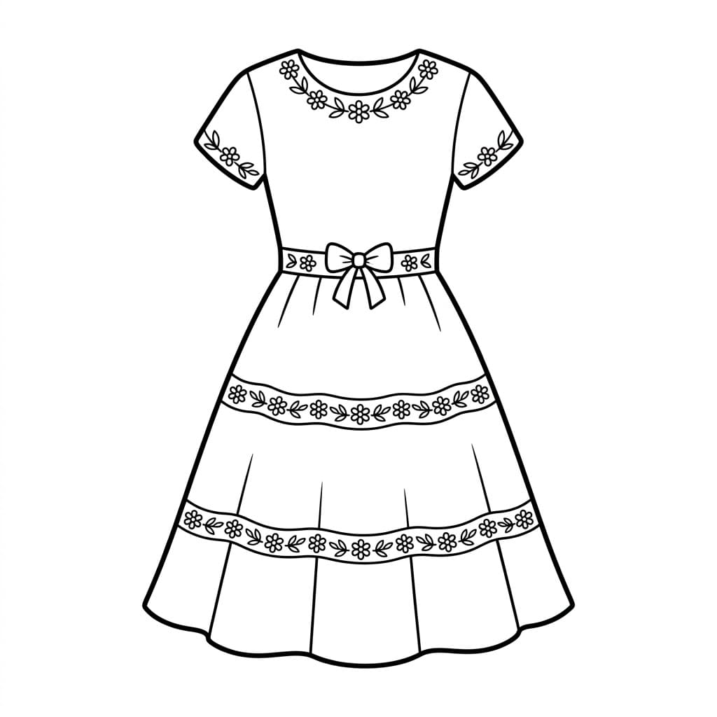 ระบายสี ชุดเดรสลายลูกไม้สวย