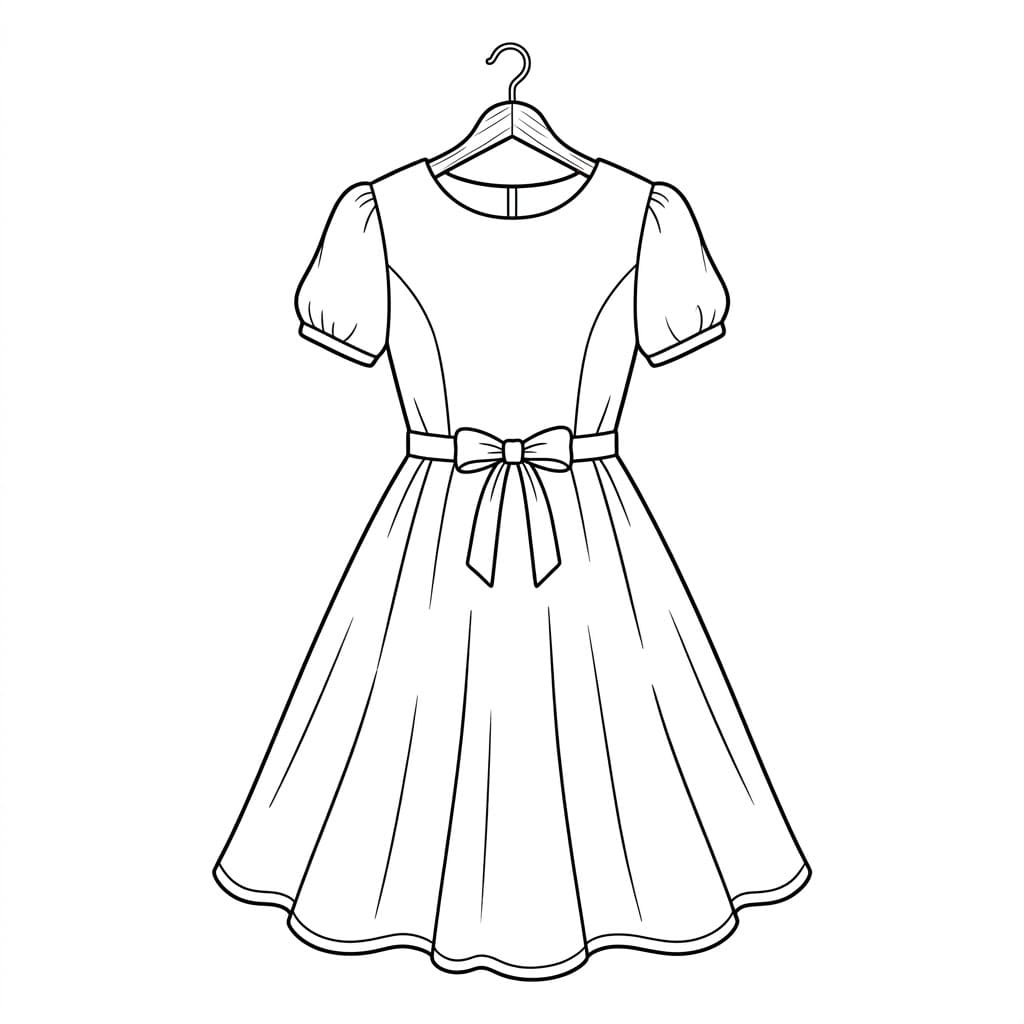 ระบายสี ชุดเดรสเรียบง่ายน่ารัก