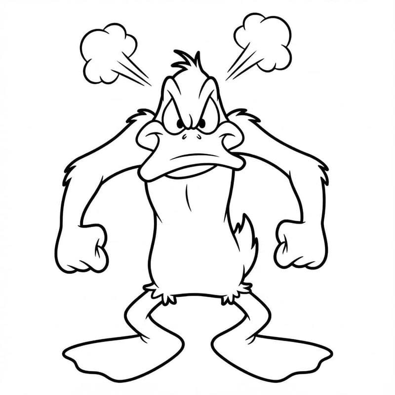 ระบายสี ดัฟฟี่ ดั๊ก กำลังโกรธ