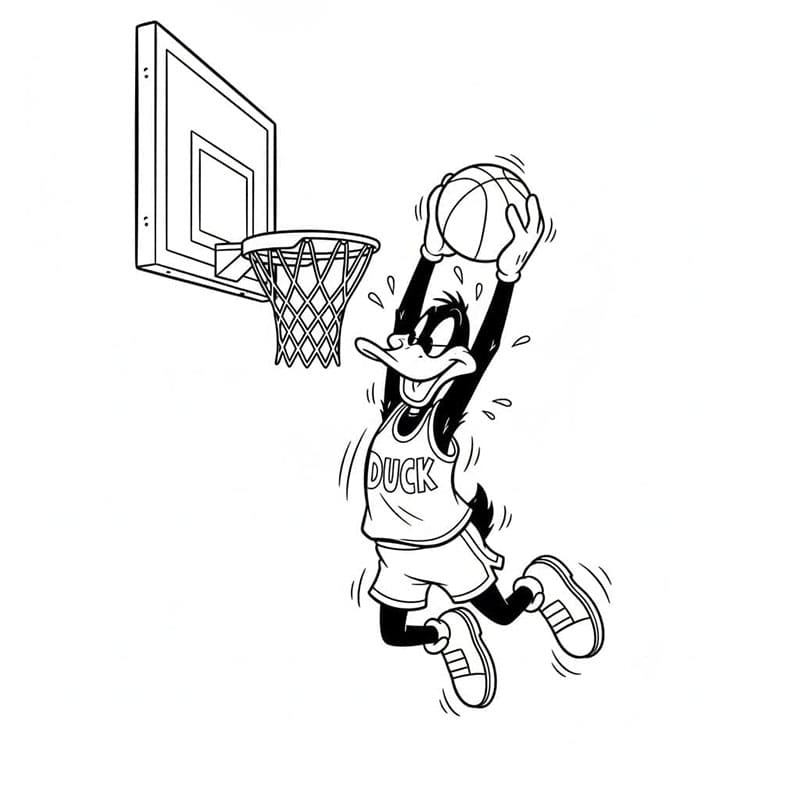 ระบายสี ดัฟฟี่ ดั๊ก เล่นบาสเก็ตบอล
