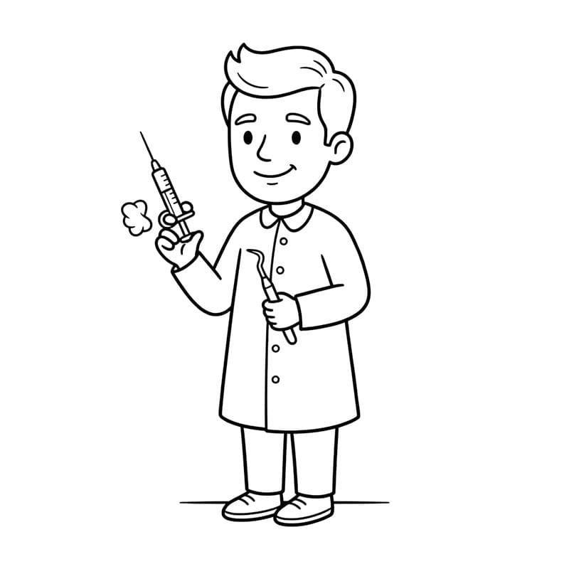 ระบายสี เด็กชายทันตแพทย์