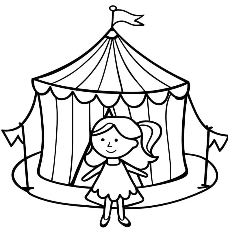 ระบายสี เด็กหญิงตัวน้อยกับคณะละครสัตว์