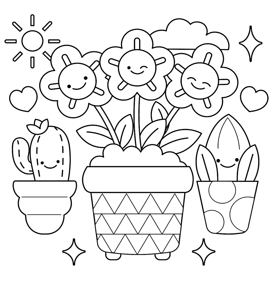 ระบายสี ดอกไม้ในสวน