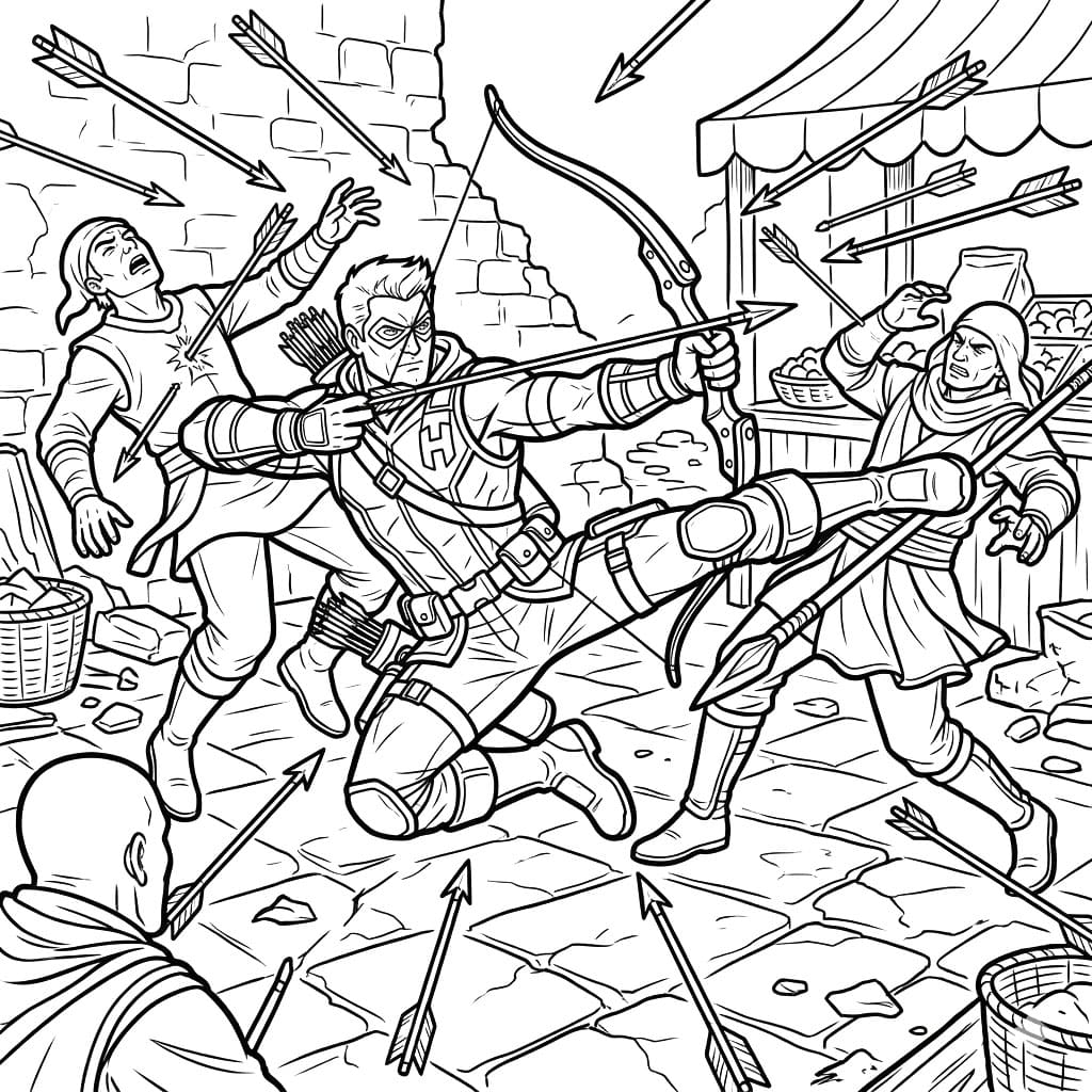 ระบายสี ฮอว์คอายต่อสู้