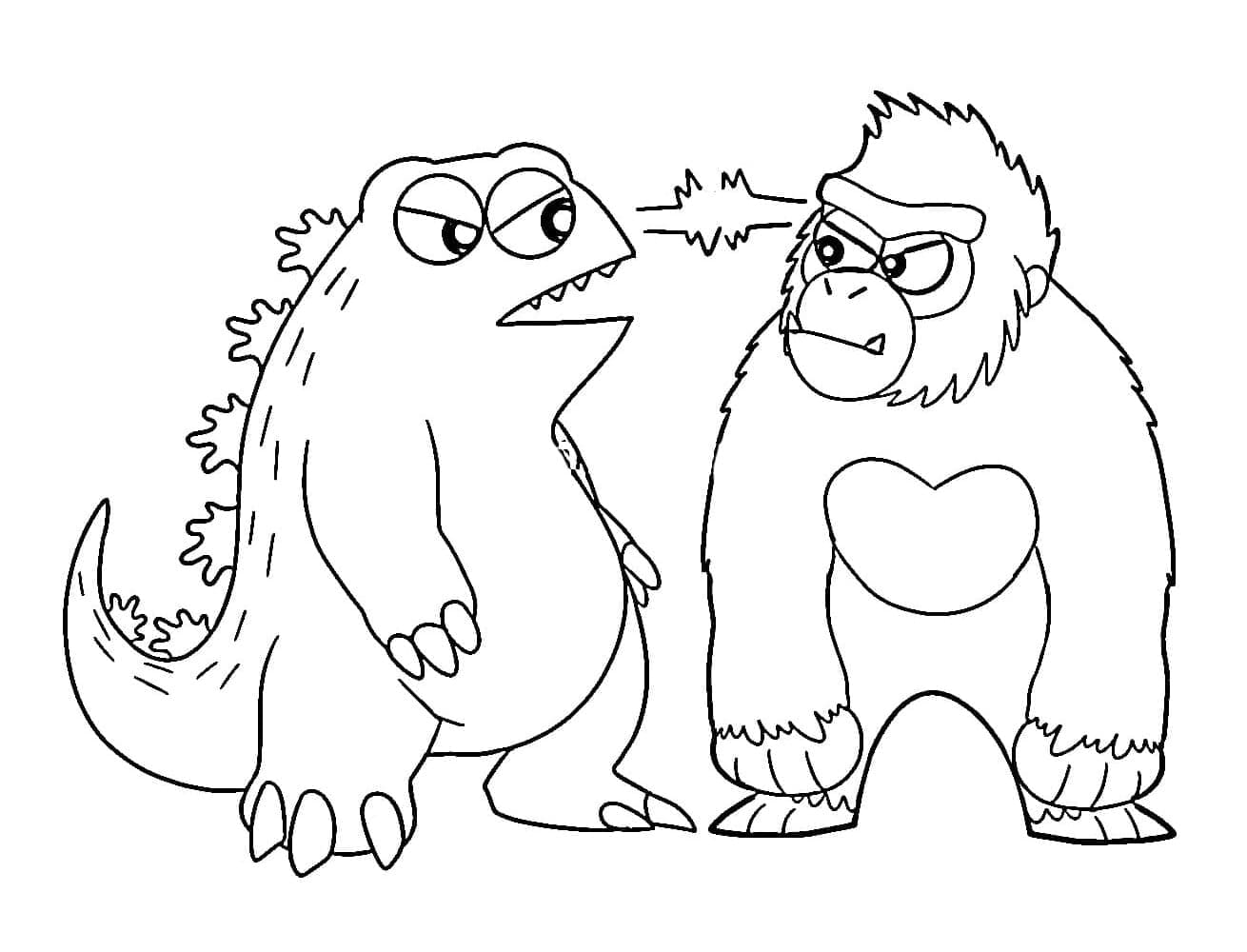 ระบายสี ก็อดซิลล่าและคิงคองสุดน่ารัก