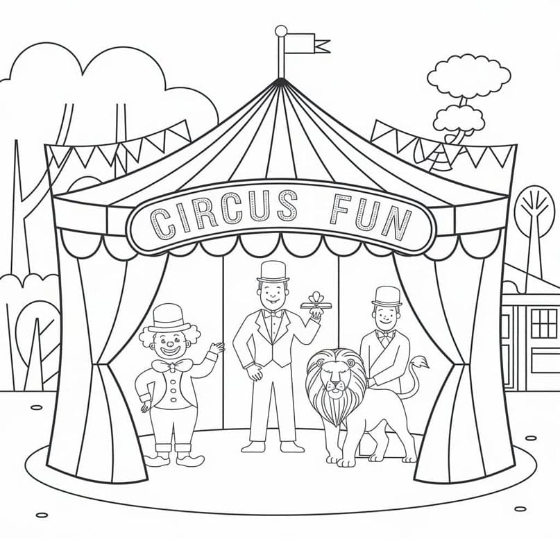 ระบายสี การแสดงละครสัตว์ฟรี