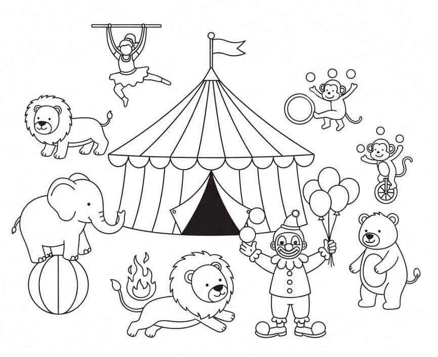 ระบายสี การแสดงละครสัตว์