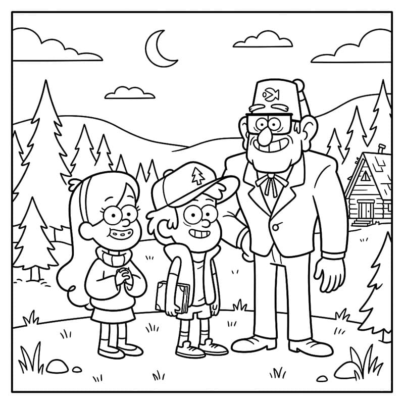 ระบายสี การ์ตูนตัวละคร แกร์วิตี้ฟอล