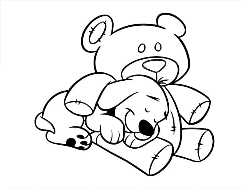 ระบายสี คลิฟฟอร์ดตัวน้อยน่ารักกำลังนอนหลับอยู่