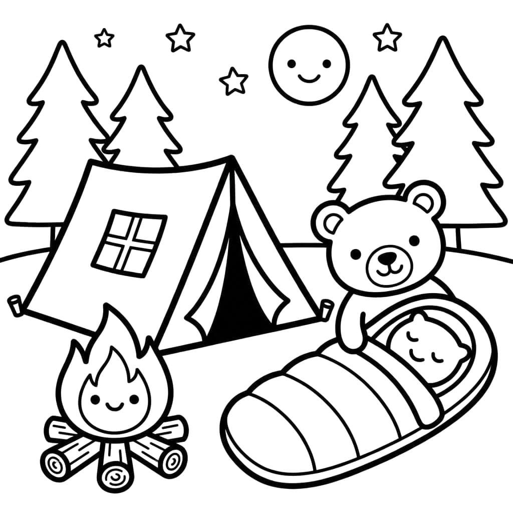 ระบายสี แคมป์ปิ้ง พิมพ์บาร์ ฟรี