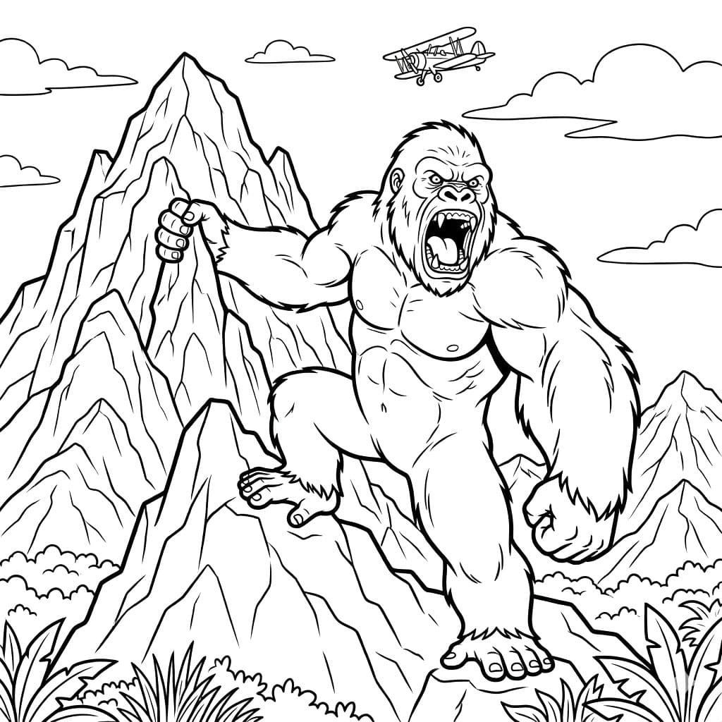 ระบายสี คิงคองบนภูเขา