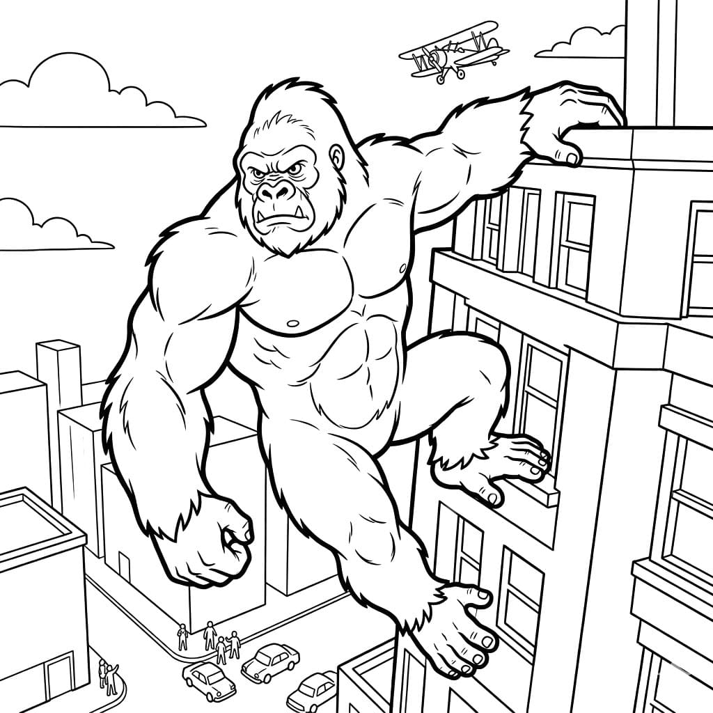 ระบายสี คิงคองบนตึกสูง