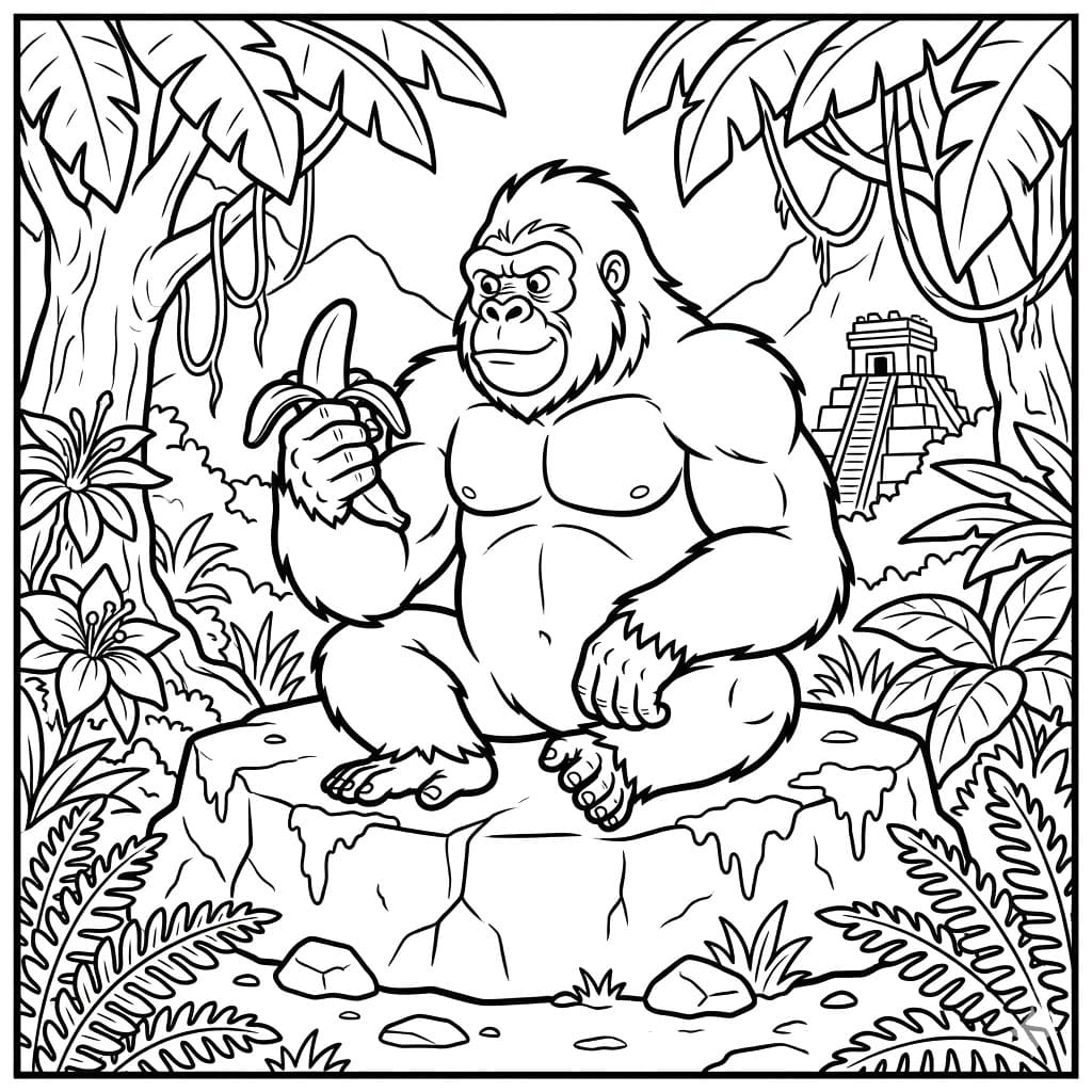 ระบายสี คิงคองในป่าลึก