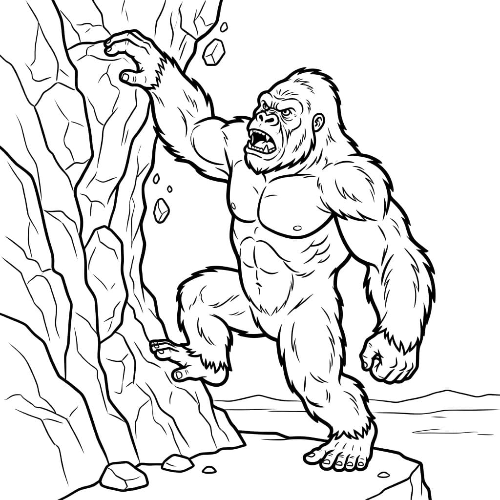 ระบายสี คิงคองปีนหน้าผา