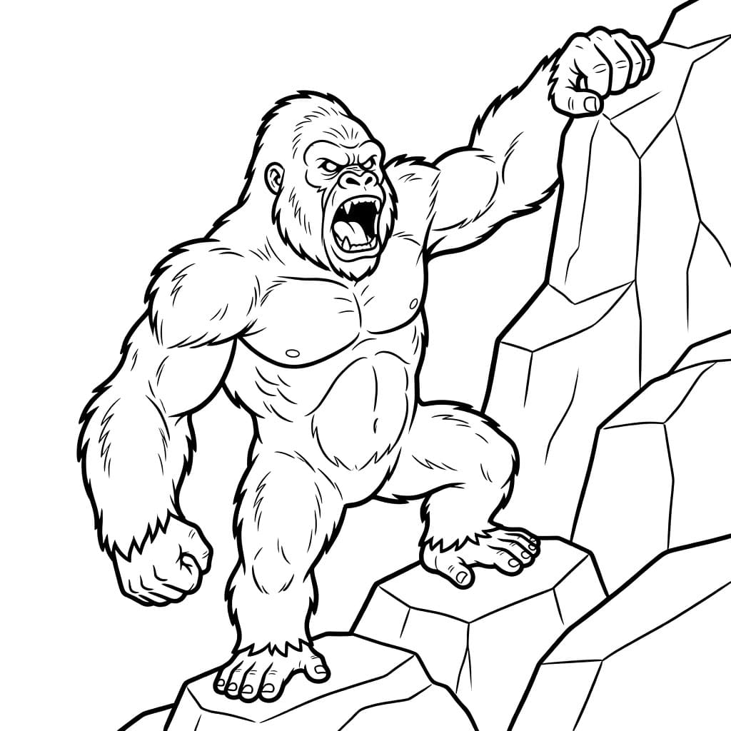 ระบายสี คิงคองปีนเขา
