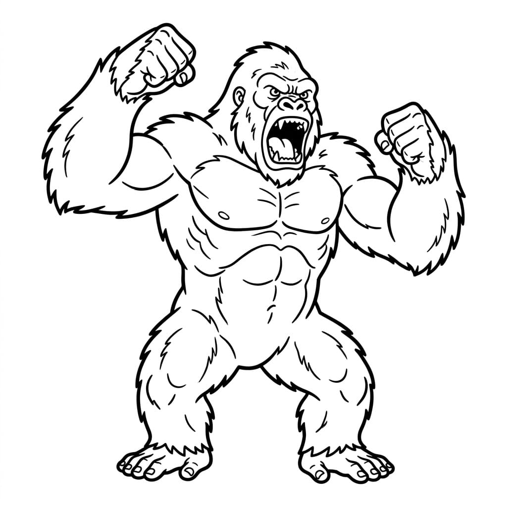 ระบายสี คิงคองแสดงพลัง