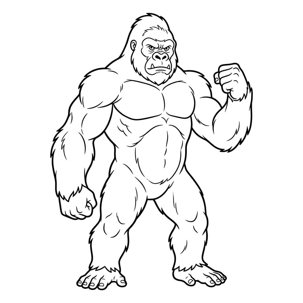 ระบายสี คิงคองท่ายืนแข็งแกร่ง