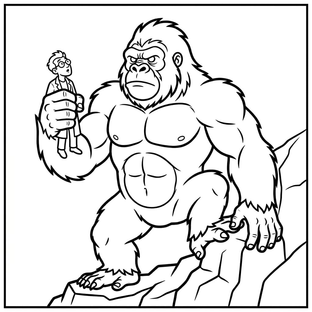 ระบายสี คิงคองถือของ