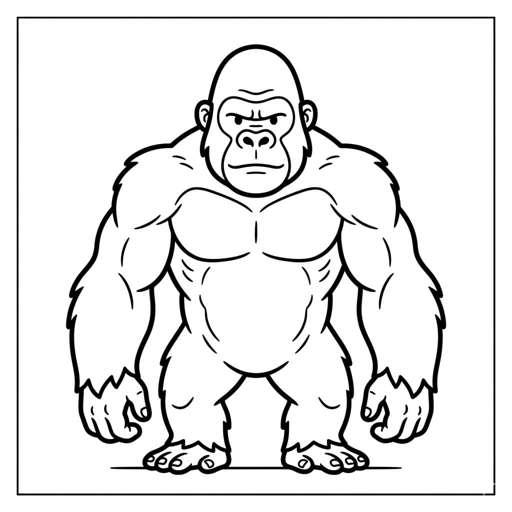 ระบายสี คิงคองยืนสงบนิ่ง