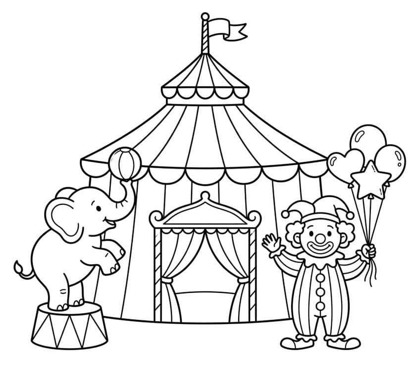 ระบายสี คณะละครสัตว์มีความสุข