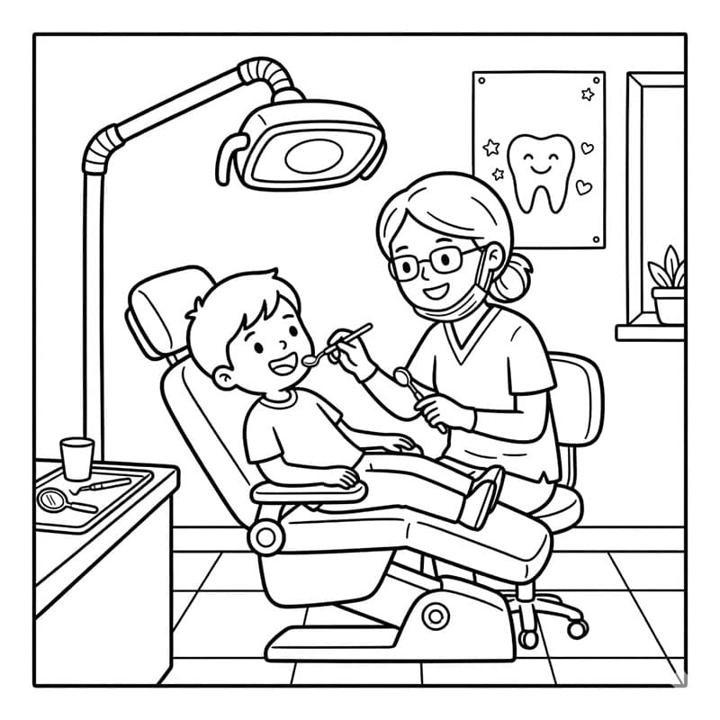 ระบายสี โคมไฟตรวจฟันแบบใส