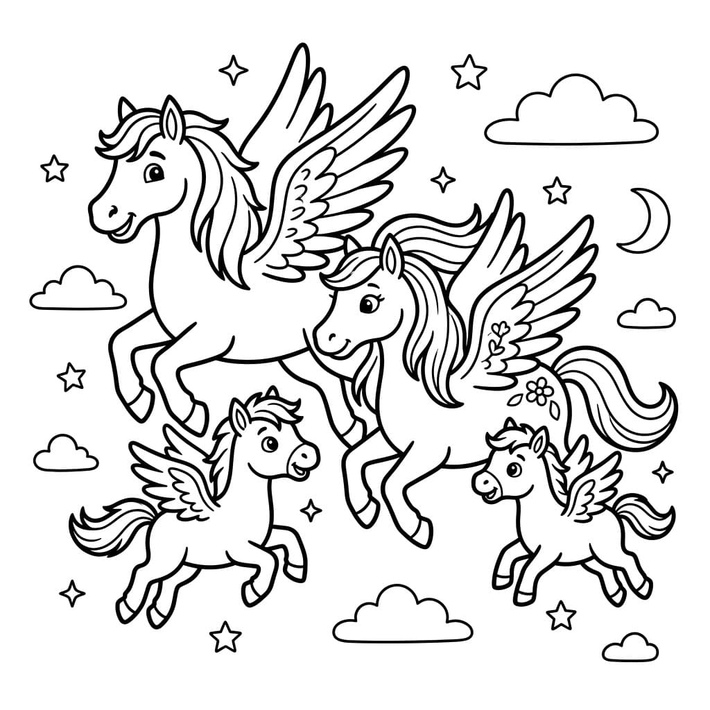 ระบายสี ครอบครัวเพกาซัส