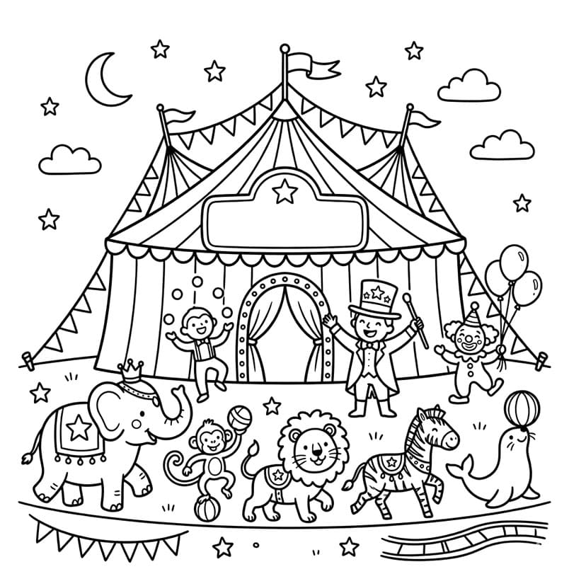 ระบายสี ความสนุกสนานแบบละครสัตว์