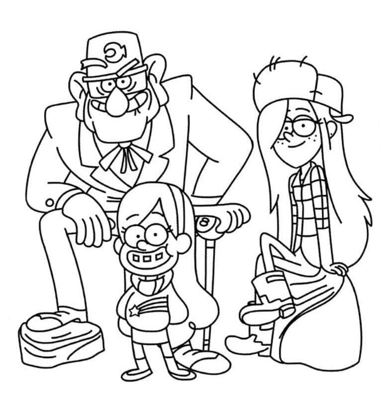 ระบายสี กราวิตี้ฟอลส์ สแตน เมเบล และเวนดี้