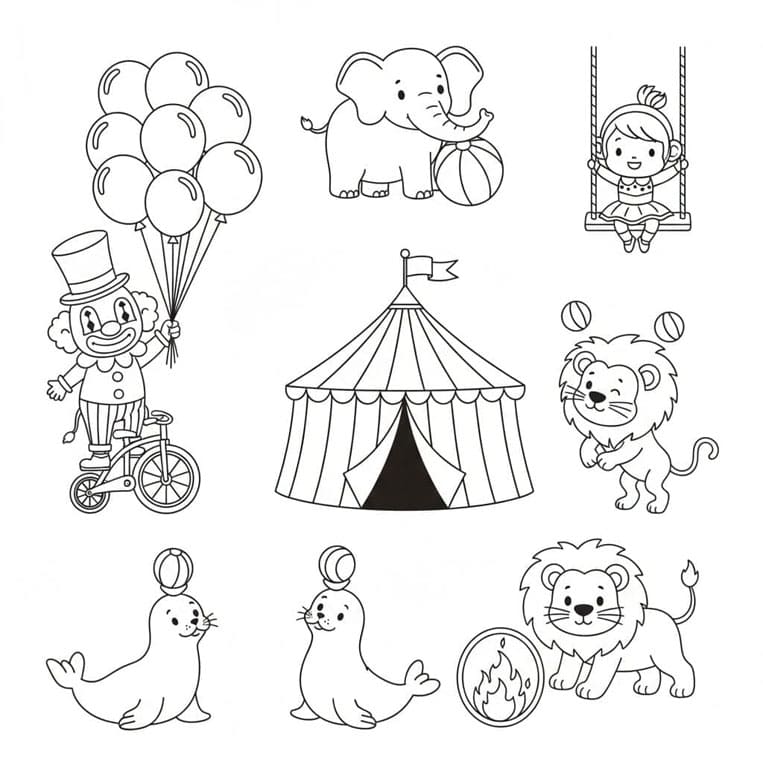 ระบายสี ละครสัตว์และการแสดงที่น่าตื่นเต้น