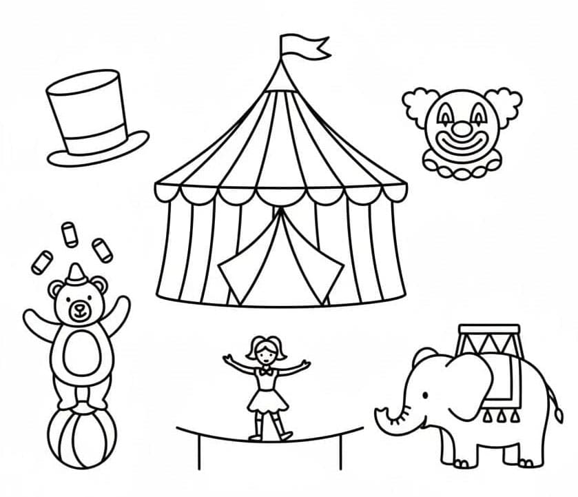 ระบายสี ละครสัตว์นั้นสนุกและน่าตื่นเต้น