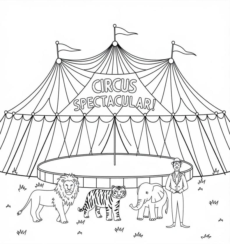 ระบายสี ละครสัตว์ที่พิมพ์ได้