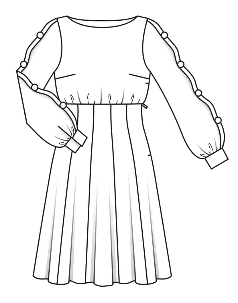 ระบายสี ลายพิมพ์ชุดเดรสฟรี