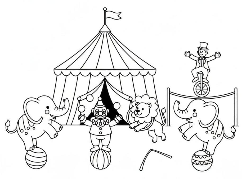 ระบายสี ลายพิมพ์ละครสัตว์