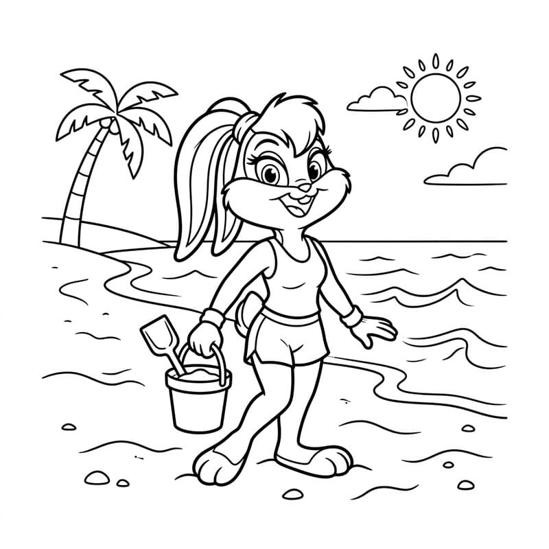 ระบายสี โลล่าที่ชายหาด