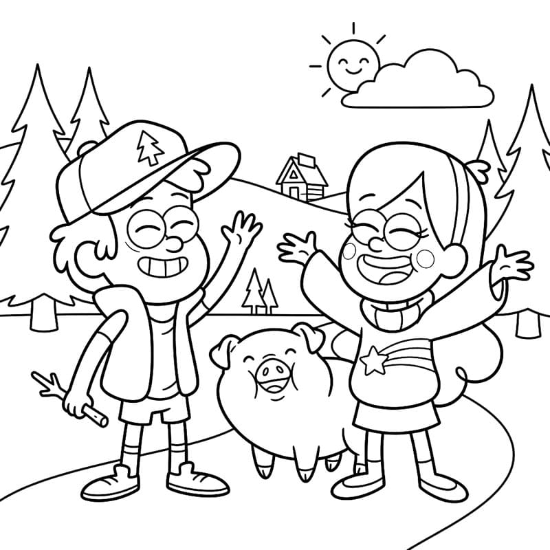 ระบายสี เมเบลและดิปเปอร์มีความสุข