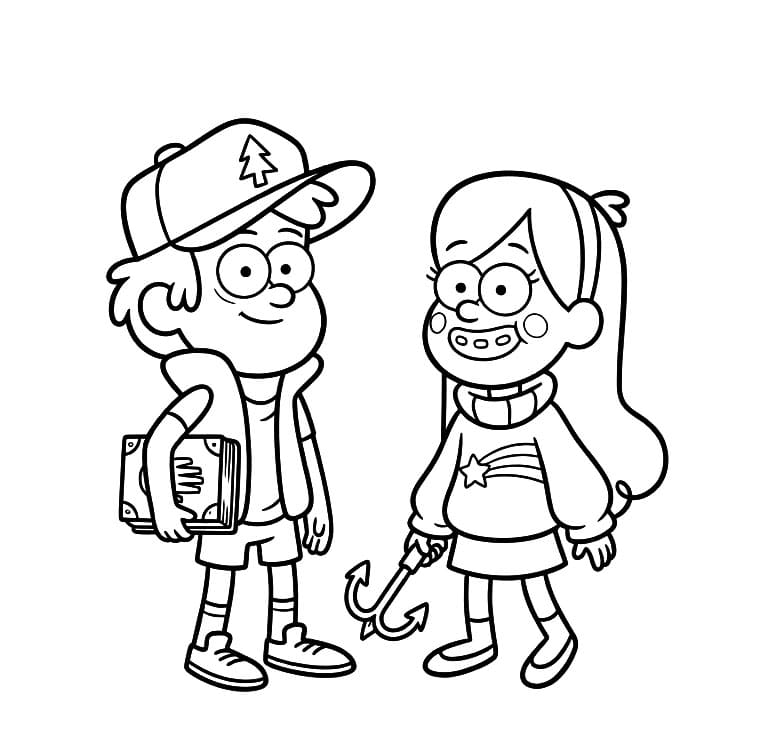 ระบายสี เมเบลและดิปเปอร์ยืนอยู่