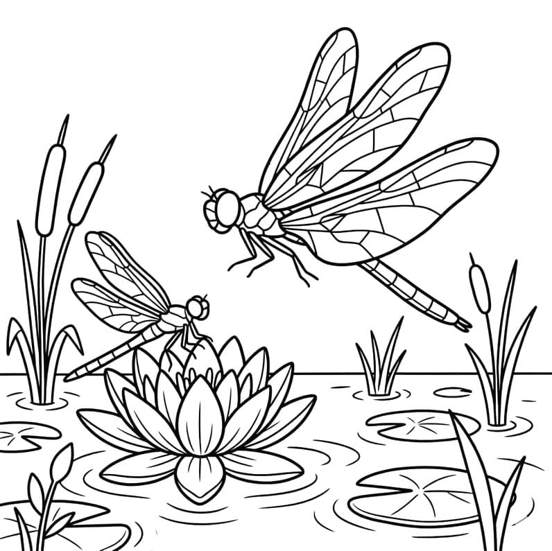 ระบายสี เนเจอร์ แมลงปอ