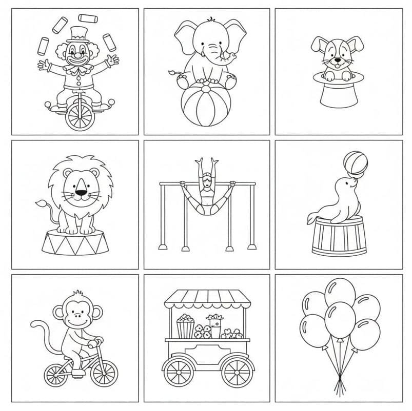 ระบายสี งานแสดงละครสัตว์