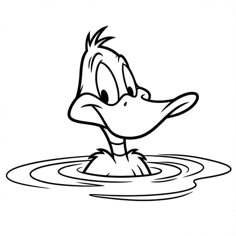 ระบายสี เป็ดแดฟฟี่ในน้ำ