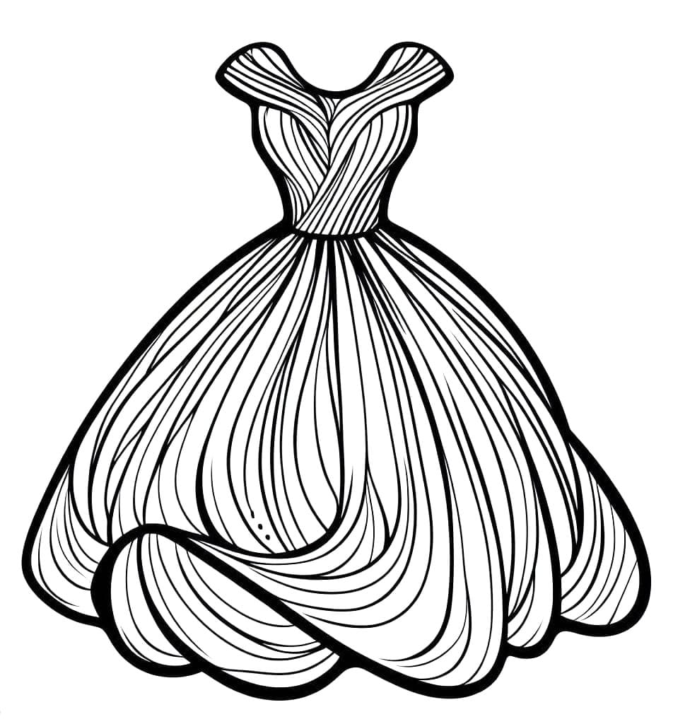 ระบายสี ภาพชุดเดรสสวยงาม