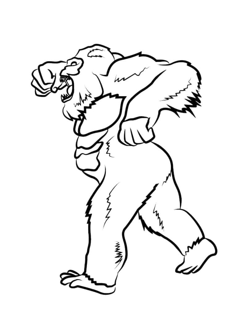 ระบายสี ภาพคิงคองที่สามารถพิมพ์ได้ฟรี