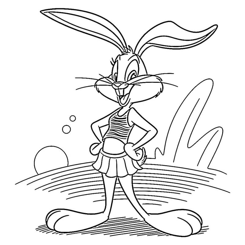 ระบายสี ภาพพิมพ์ฟรีของโลล่า บันนี่