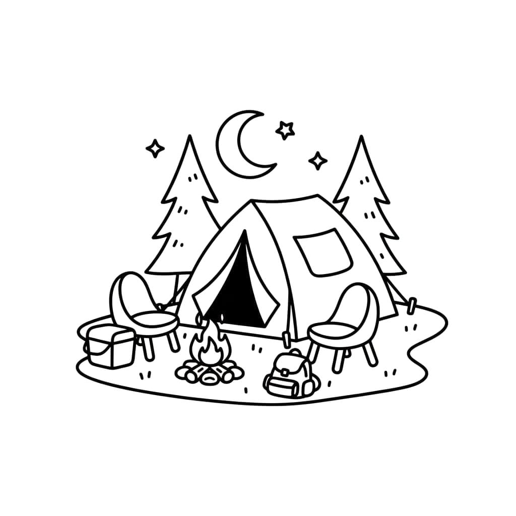 ระบายสี ภาพถ่ายการตั้งแคมป์
