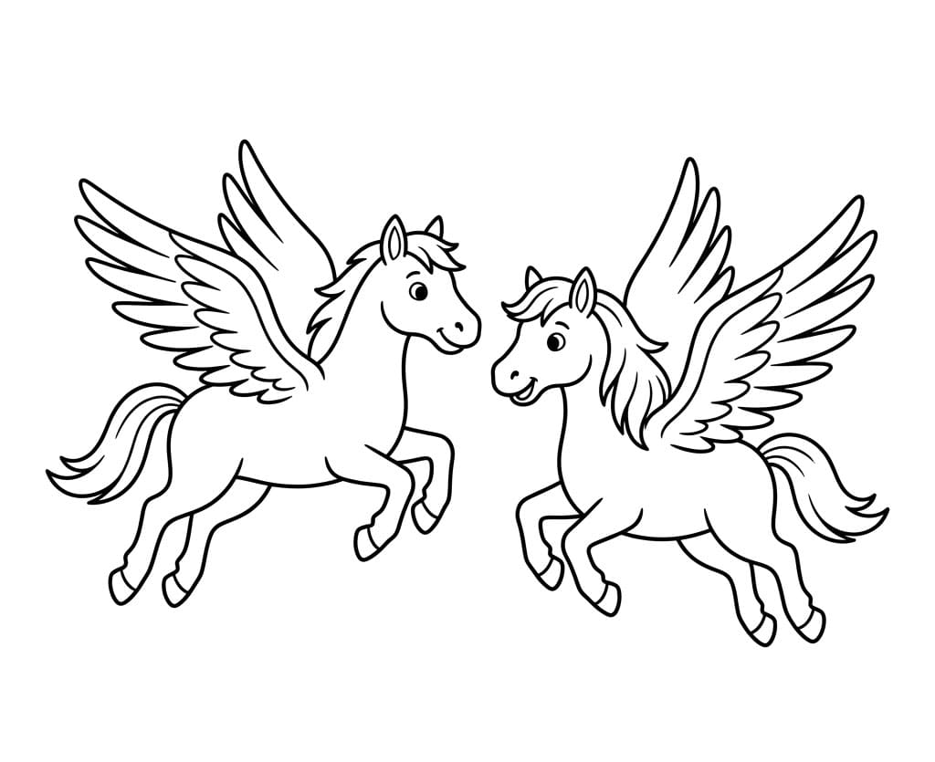 ระบายสี เพกาซัสคู่