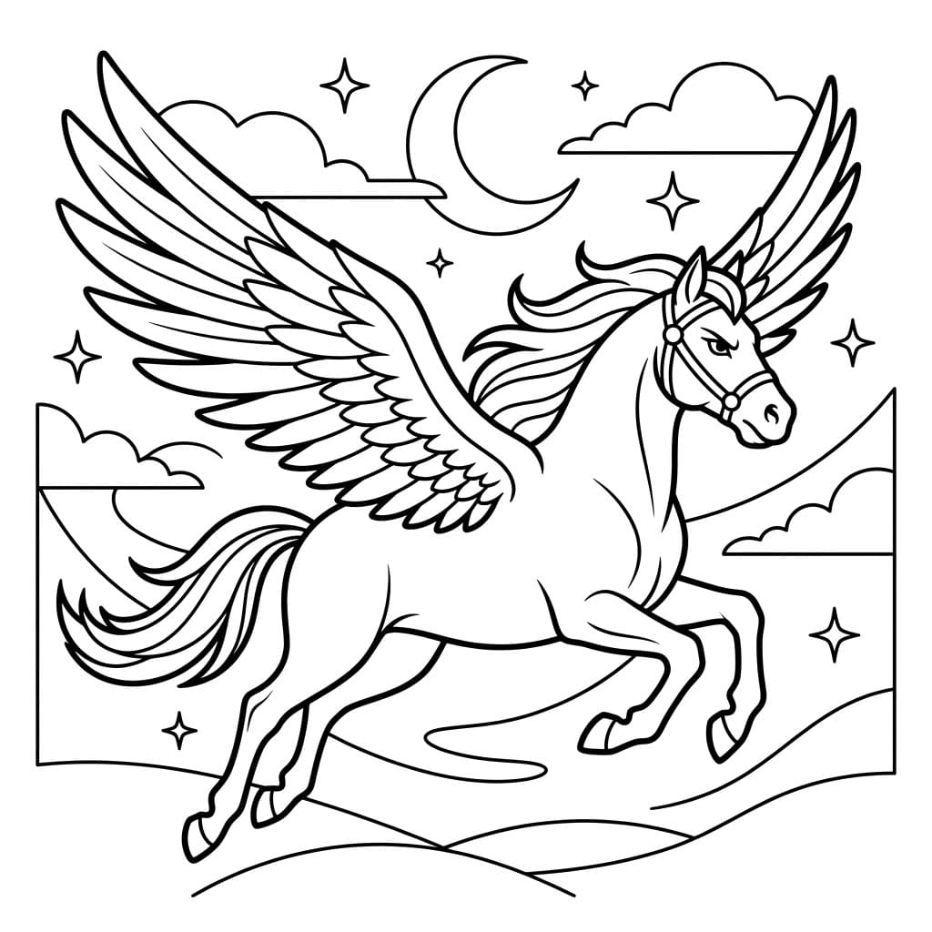 ระบายสี เพกาซัสคืนดาว