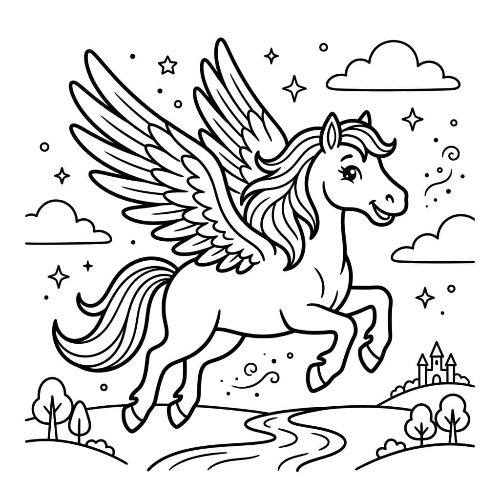 ระบายสี เพกาซัสลำน้ำ