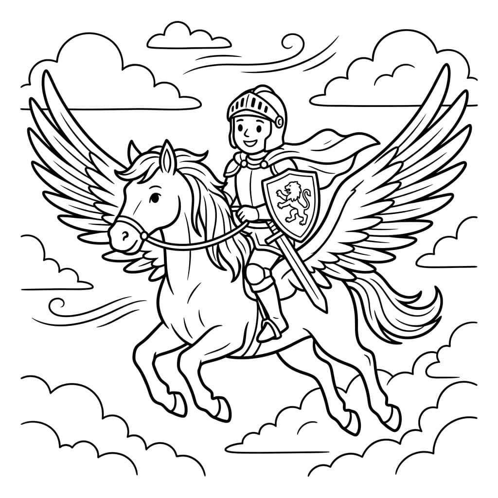 ระบายสี เพกาซัสนักรบ