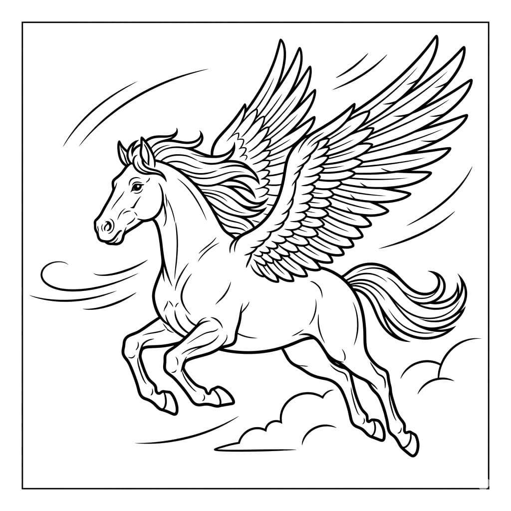 ระบายสี เพกาซัสพุ่งทะยานฟรี