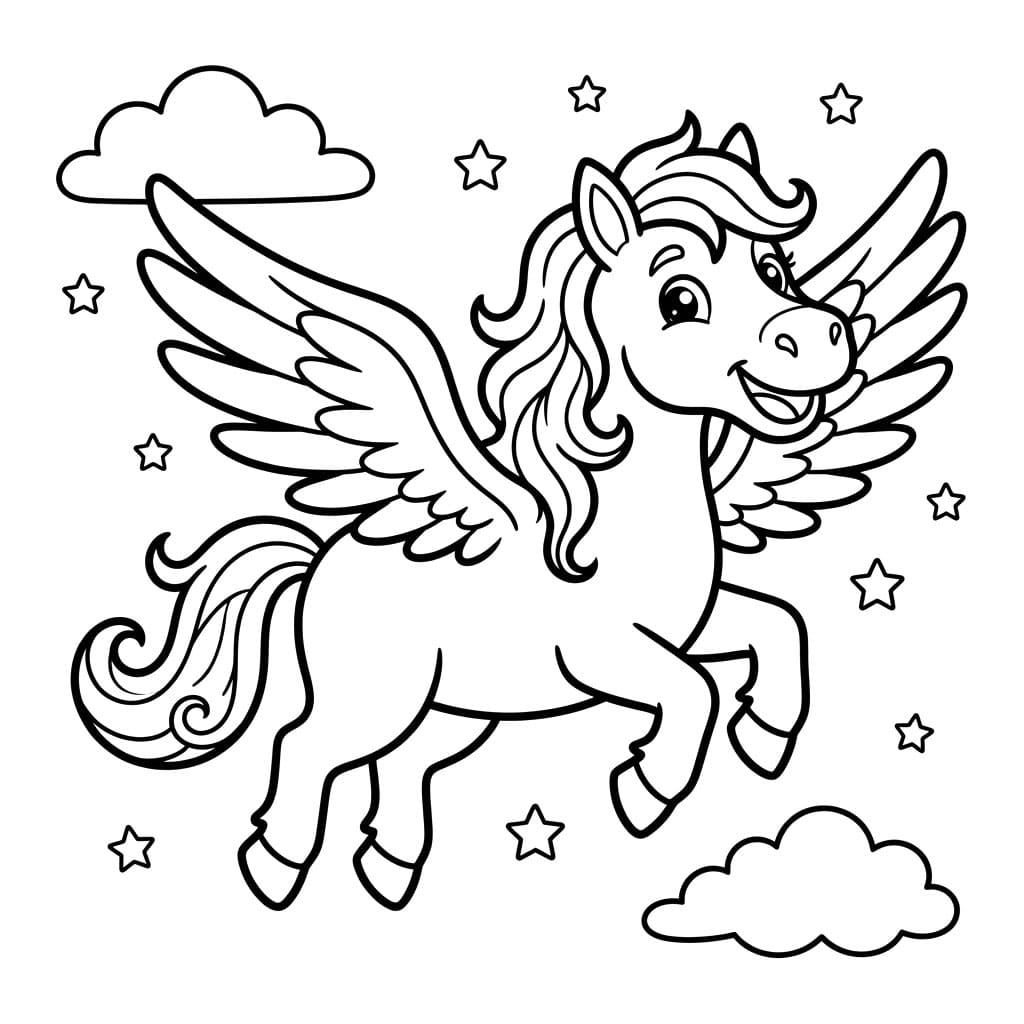 ระบายสี เพกาซัสสดใส