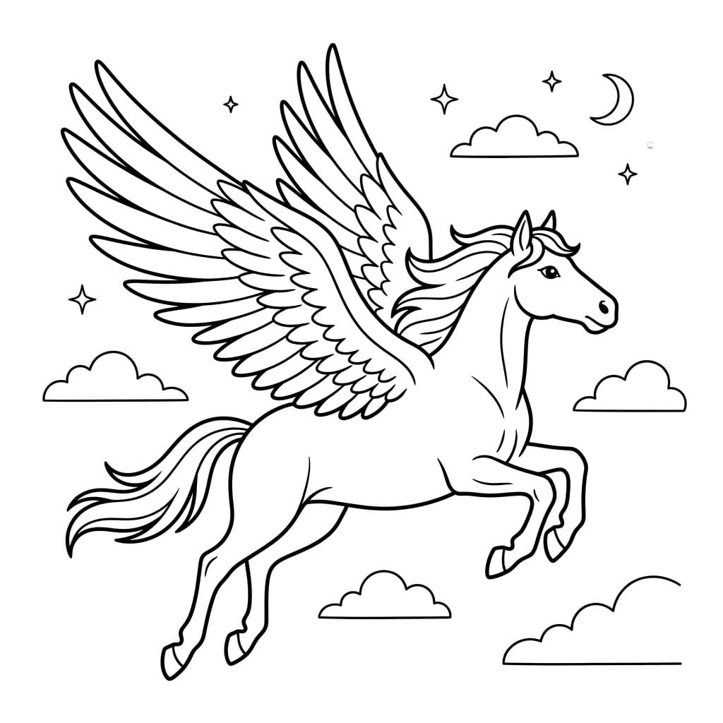 ระบายสี เพกาซัสใต้ท้องฟ้า